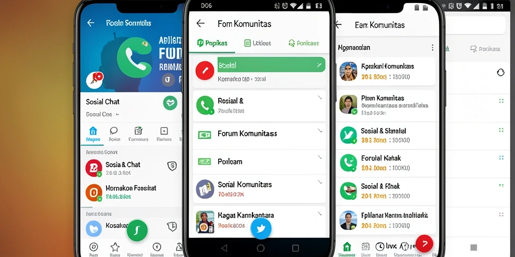 Antarmuka aplikasi D06 yang menarik untuk forum komunitas.