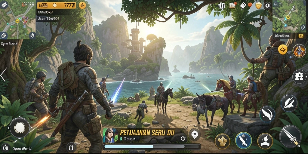 Screenshot GACOR777 menunjukkan dunia terbuka yang luas dan detail.