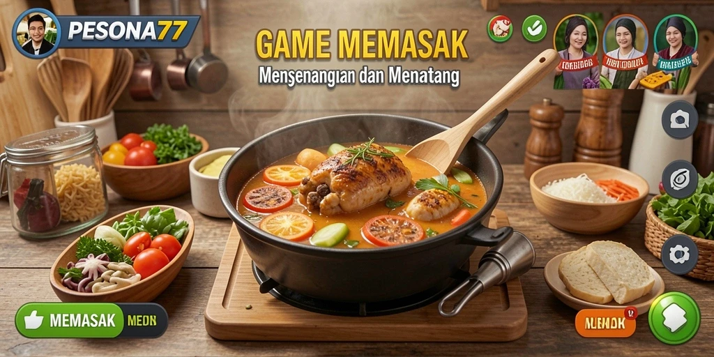 Tampilan antarmuka PESONA77 saat memilih resep masakan.
