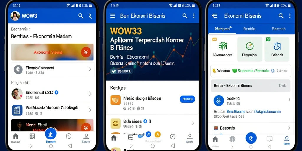 Tampilan antarmuka WOW33 dengan berita ekonomi terkini.