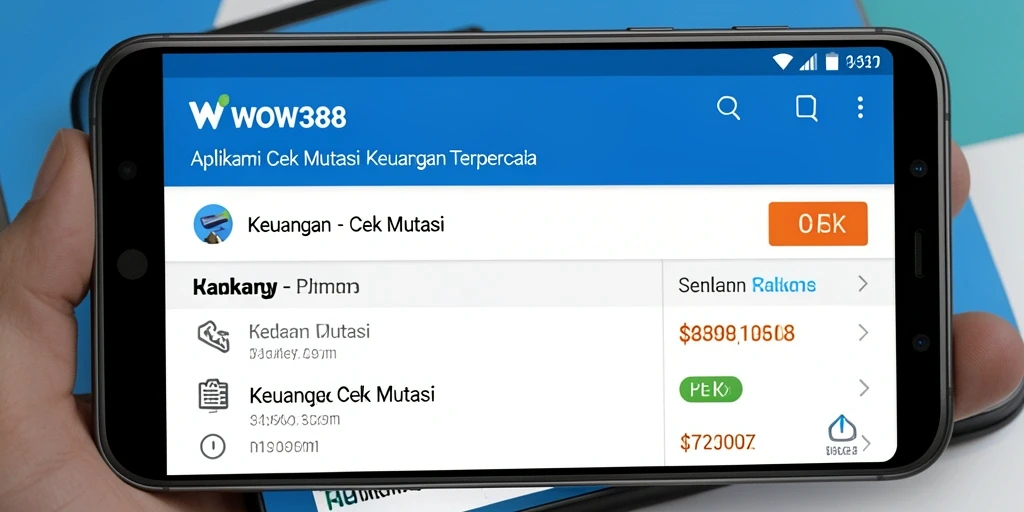 Antarmuka aplikasi WOW388 menampilkan informasi mutasi keuangan dengan jelas.