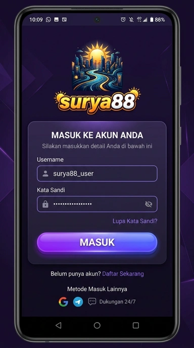 Masuk Akun Surya88 untuk Pengguna Android